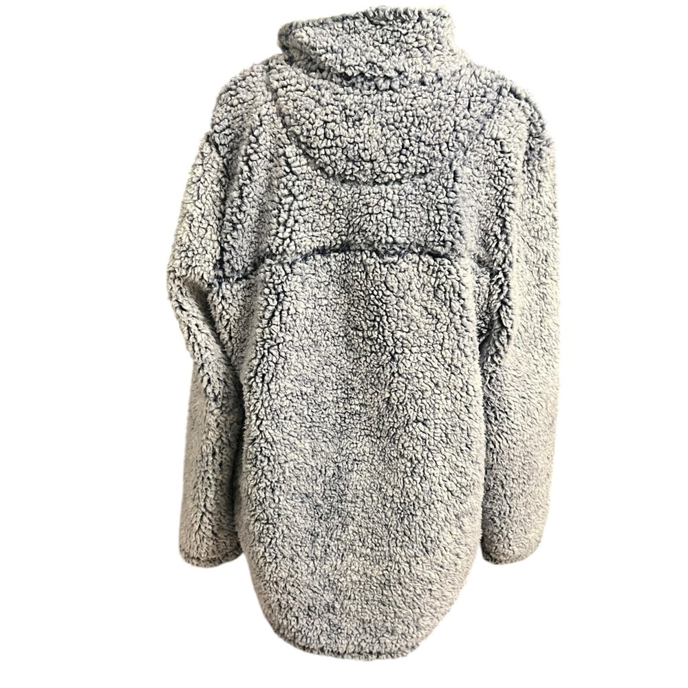 GreenTea Navy Gray and Cream Teddy pullover XL - Picture 3 of 5